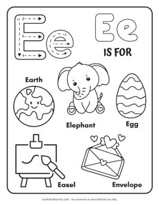 Learn Alphabet Letter E