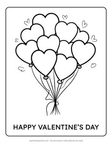 Heart Balloons - Coloring Page