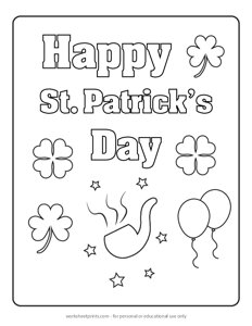 Happy St. Patricks Day - Coloring Page