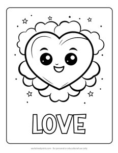 Smiling Heart - Coloring Page