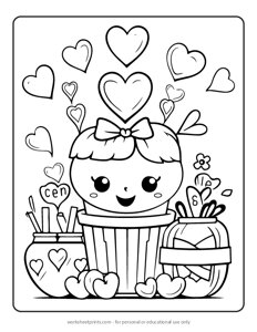 Happy Valentines Day - Coloring Page