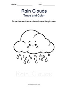 Rain Clouds - Trace and Color