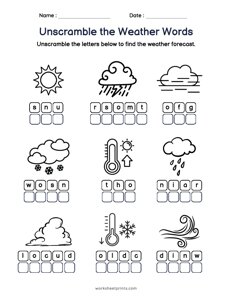 Unscramble the Weather Words
