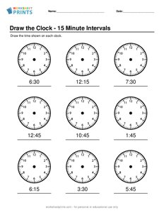 Draw the Clock - 15 Minute - #6