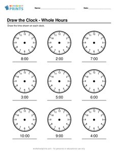 Draw the Clock - Whole Hours - #4