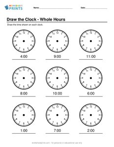 Draw the Clock - Whole Hours - #6