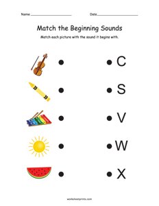 Match the Beginning Sound - #3
