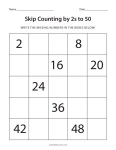 Skip Counting by 2s to 50 - #2