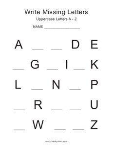 Uppercase (A-Z) Missing Letters - #1