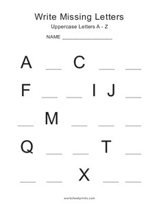 Uppercase (A-Z) Missing Letters - #2