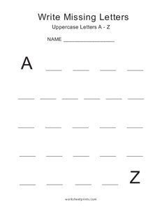 Uppercase (A-Z) Missing Letters - #4