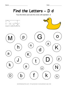 Find the Uppercase and Lowercase Letter D