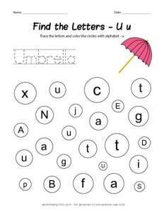 Find the Uppercase and Lowercase Letter U