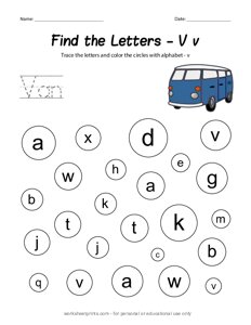 Find the Uppercase and Lowercase Letter V