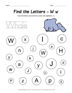 Find the Uppercase and Lowercase Letter W