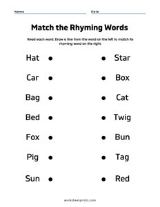 Match the Rhyming Words - #3
