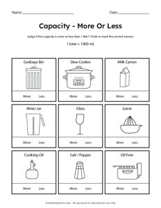 Capacity: More or Less than One Liter - #1