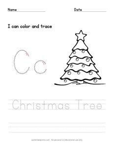 Color and Trace - Christmas Tree