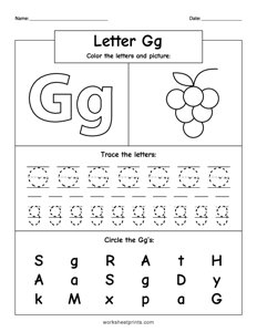 Color Trace Find - Letter G