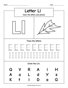 Color Trace Find - Letter L