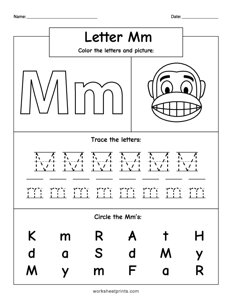 Color Trace Find - Letter M