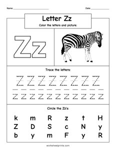 Color Trace Find - Letter Z