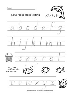 Fish Alphabet Tracing (Lowercase)