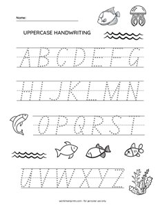 Fish Alphabet Tracing (Uppercase)