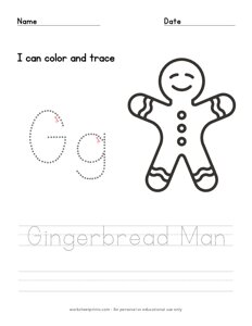 Color and Trace - Gingerbread Man
