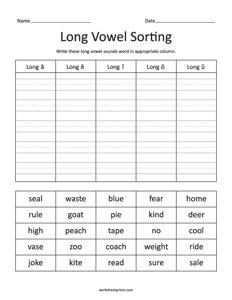 Long Vowel Sorting