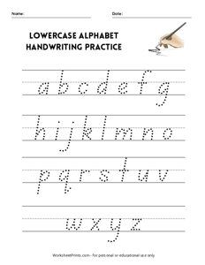 Lowercase alphabet Tracing