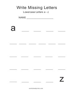 Lowercase (a-z) Missing Letters - #5