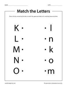Match the Letters K-O