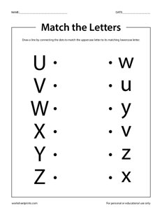Match the Letters U-Z