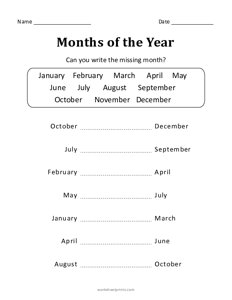 Write the Missing Month