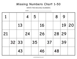 Missing Number Chart 1-50 - #3