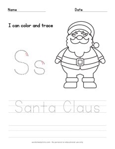 Color and Trace - Santa