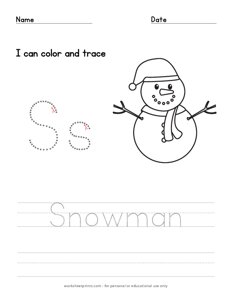 Color and Trace - Snowman
