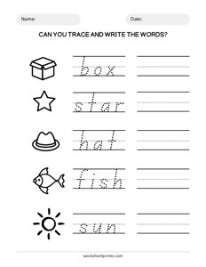 3 Letter Words: Trace and Write - #4