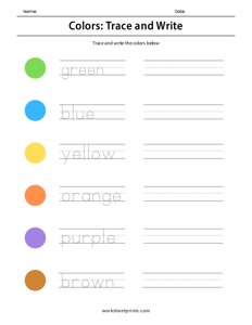 Colors: Trace and Write