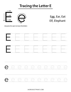 Letter Tracing - E