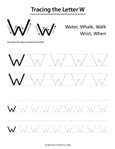 Letter Tracing - W