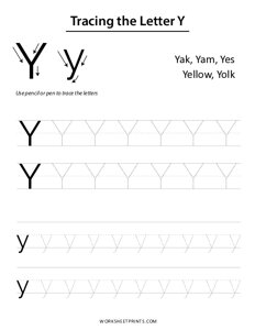 Letter Tracing - Y