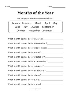 What Month Comes Before