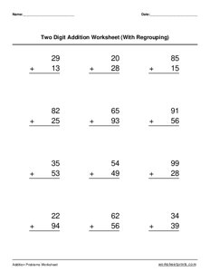 2-digit addition (with regrouping) - #2