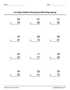 2-digit addition (with regrouping) - #3