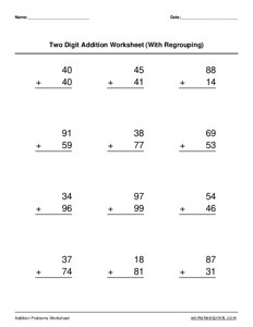 2-digit addition (with regrouping) - #4