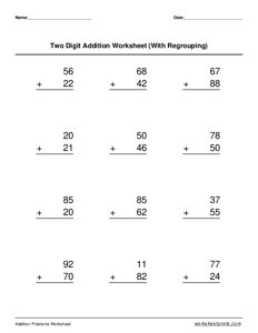 2-digit addition (with regrouping) - #5