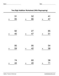 2-digit addition (with regrouping) - #7