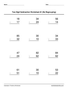 Two 2-digit Subtraction (No Regrouping) - #1